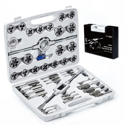 toolant 래칫식 탭 앤 다이 세트 127pcs 나사 가공용 드릴비트 포함 SAE 미터법 더블 레이어 공구함 9번 사진