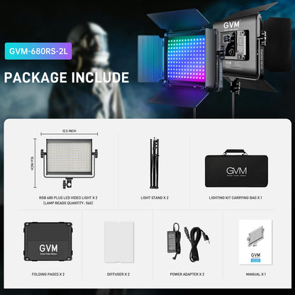 GVM Great Video Maker 680RS RGB LED 비디오 라이트 50W 2개 세트 유튜브 촬영 조명 8번 사진