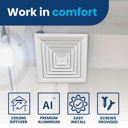 ACLAMINAIRE 천장용 4방향 알루미늄 HVAC 에어 디퓨저 10x10 덕트 8번 사진