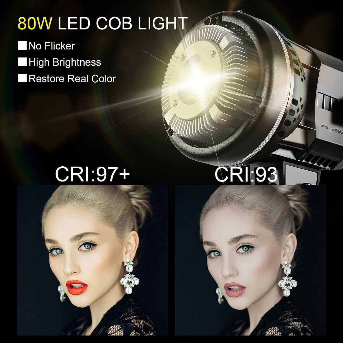 GVM 80W LED 사진 스튜디오 조명 키트 Bowen 마운트 5600K 2번 사진