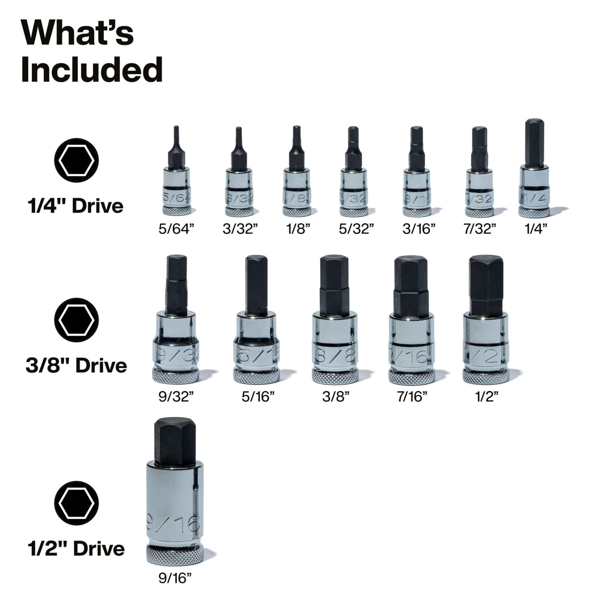 KLEIN TOOLS 헥스 비트 소켓 세트 1/4 3/8 1/2-Inch 2번 사진