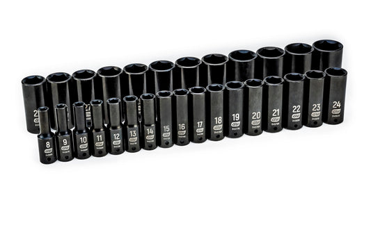 GEARWRENCH 1/2" 드라이브 6 Pt. 딥 메트릭 임팩트 소켓 세트 84935N 1번 사진