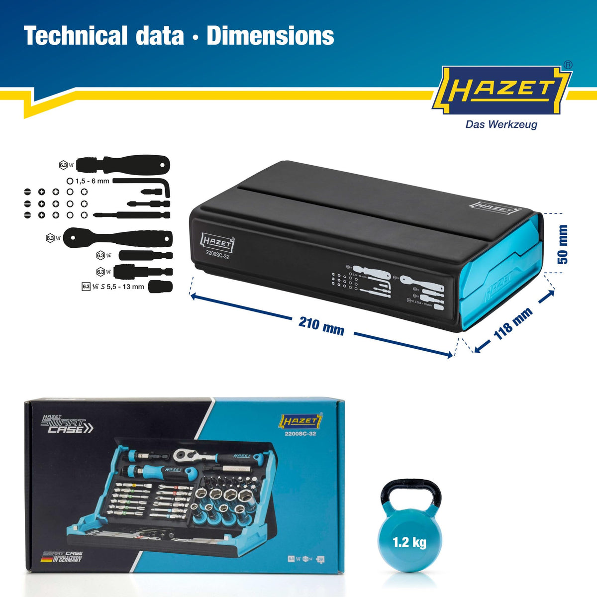 Hazet 2200SC-3 SmartCase 소켓 비트 세트 96종 접이식 다용도 4번 사진