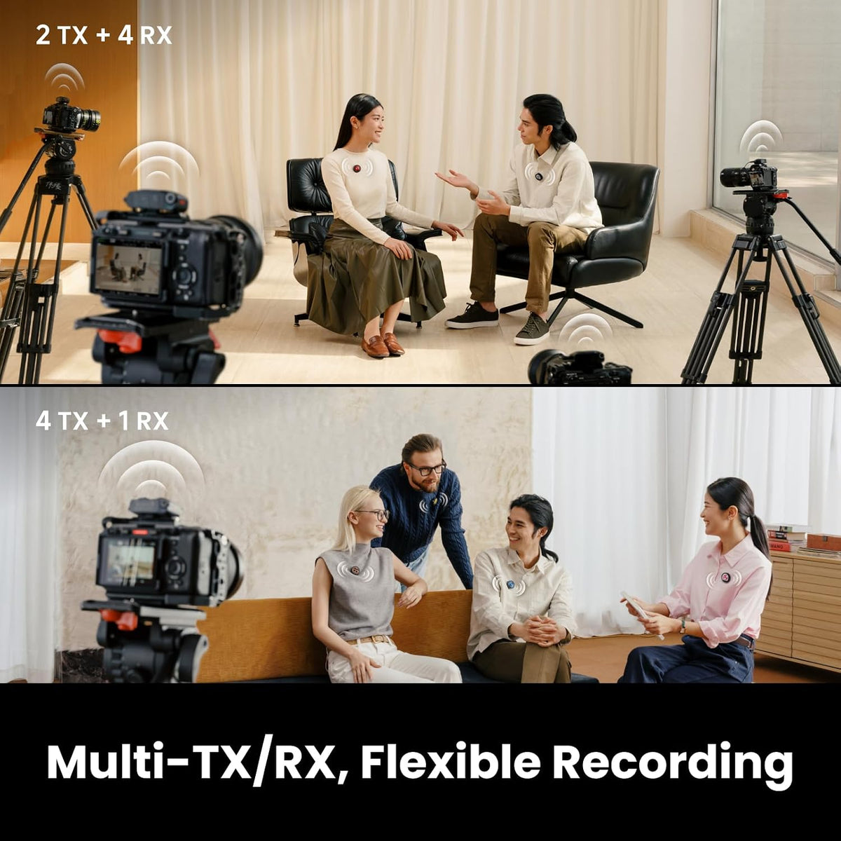 Insta360 Mic Pro 무선 미니 라발리에 마이크 송신기 3-Mic 32-bit float 내장 녹음 6번 사진