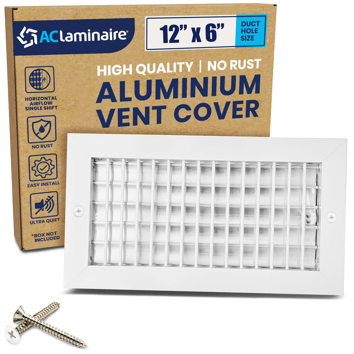 ACLAMINAIRE 알루미늄 싱글 디플렉션 조절식 에어 서플라이 레지스터 덕트 홀 장식 환기구 커버 20번 사진