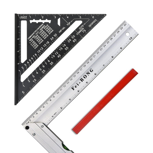 FEI-RONG 접이식 알루미늄 목공 직각자 121.9cm(48인치) 45°·90° 각도 측정 1번 사진