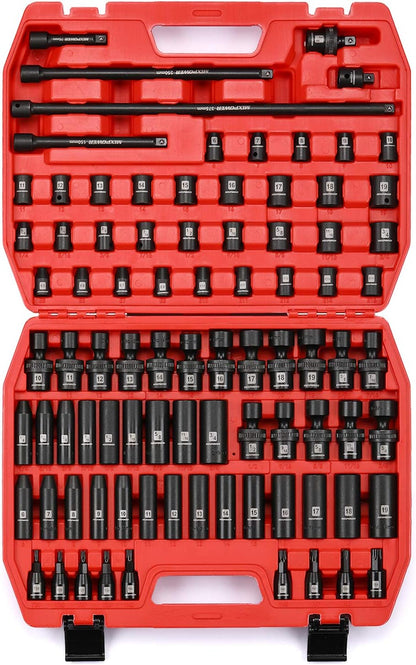 MIXPOWER MT029 소켓 렌치 세트 87pcs 3/8인치 CR-MO 딥 스탠다드 SAE 메트릭 1번 사진