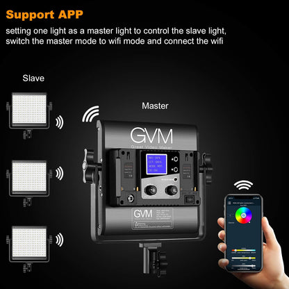 GVM 800D RGB LED 비디오 조명 키트 삼각대 스탠드 CRI 97 3200K-5600K 6번 사진