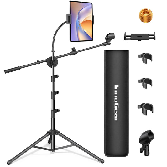 InnoGear 마이크 스탠드 삼각대 6in1 높이조절 30~72인치 태블릿 홀더 1번 사진