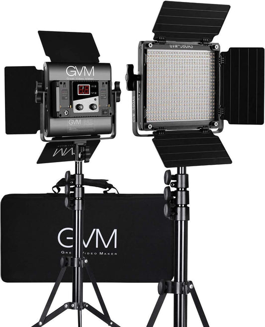 GVM Great Video Maker 560 LED 비디오 라이트 Bi-Color 2개 세트 2300K-6800K 1번 사진