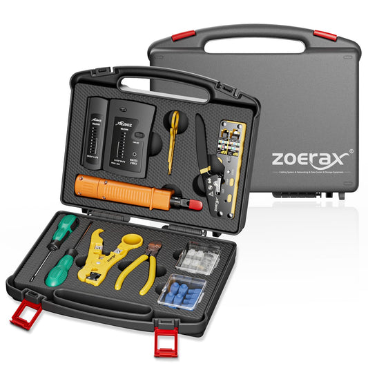 ZOERAX 네트워크 압착기 RJ45 관통형 RJ11 RJ12 CAT6 CAT5e 펀치 다운 공구 1번 사진