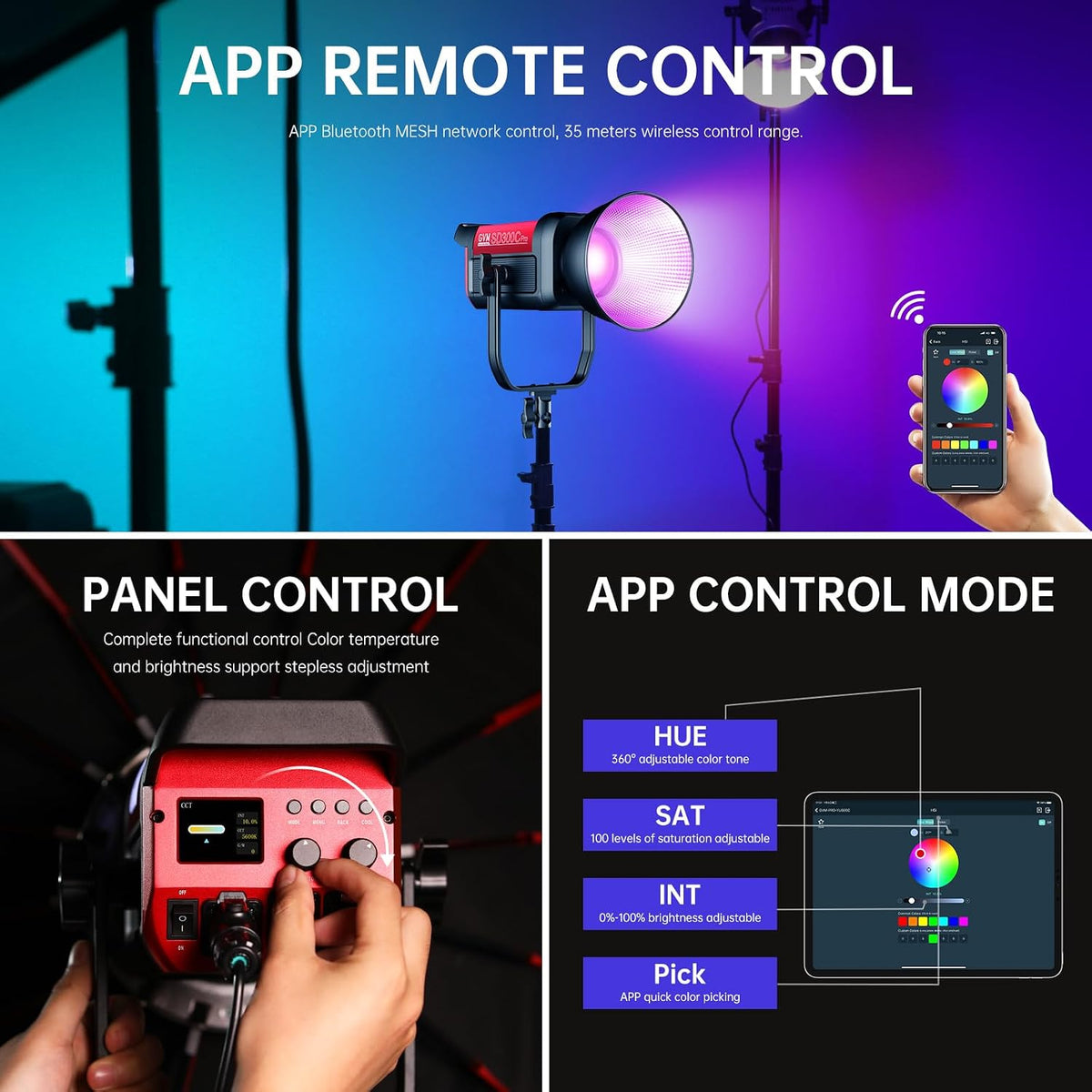 GVM RGB 비디오 라이트 200W·300W 스튜디오 조명 300C 6번 사진