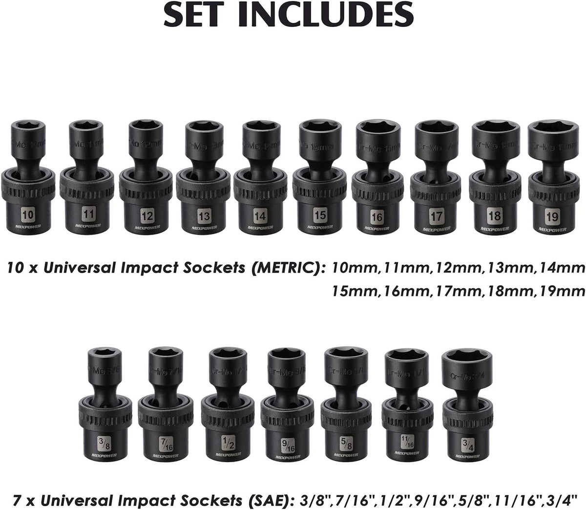 MIXPOWER MT029 소켓 렌치 세트 87pcs 3/8인치 CR-MO 딥 스탠다드 SAE 메트릭 6번 사진