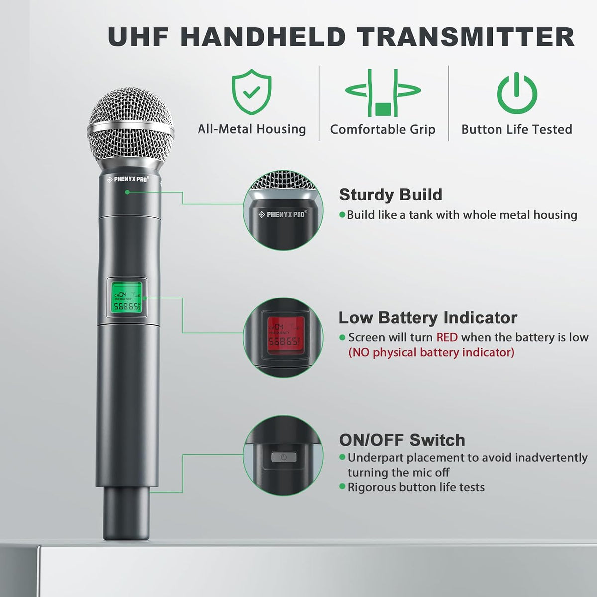 Phenyx Pro 4채널 UHF 무선 마이크 시스템 PTU-5000-4H 4-Ch 3번 사진