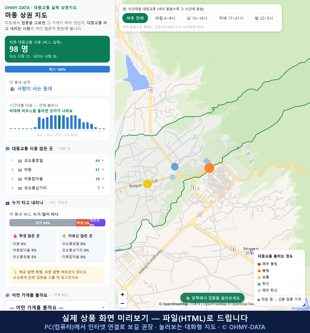 인터랙티브 지도 미리보기(실제 상품은 클릭형 HTML)