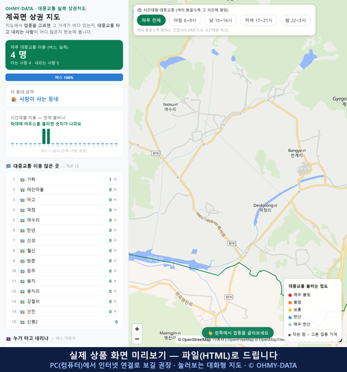 인터랙티브 지도 미리보기(실제 상품은 클릭형 HTML)