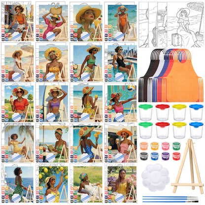Sherr 프리드로잉 캔버스 페인팅 키트 140pcs 20세트