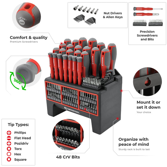 INTERTOOL 드라이버 비트 세트 거치대 포함 114피스 VT08-3372 2번 사진
