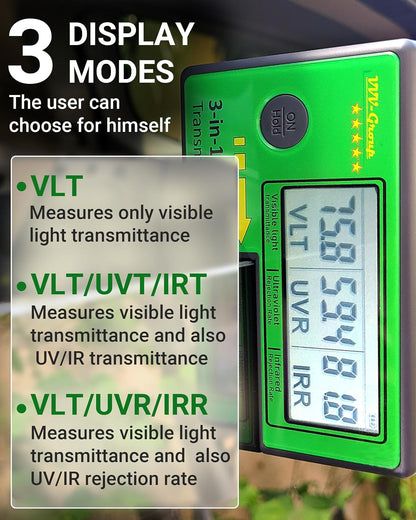 VVV-Group 자동차 썬팅 투과율 측정기 TM-26 3-in-1 VLT·UVR·IRR 2번 사진
