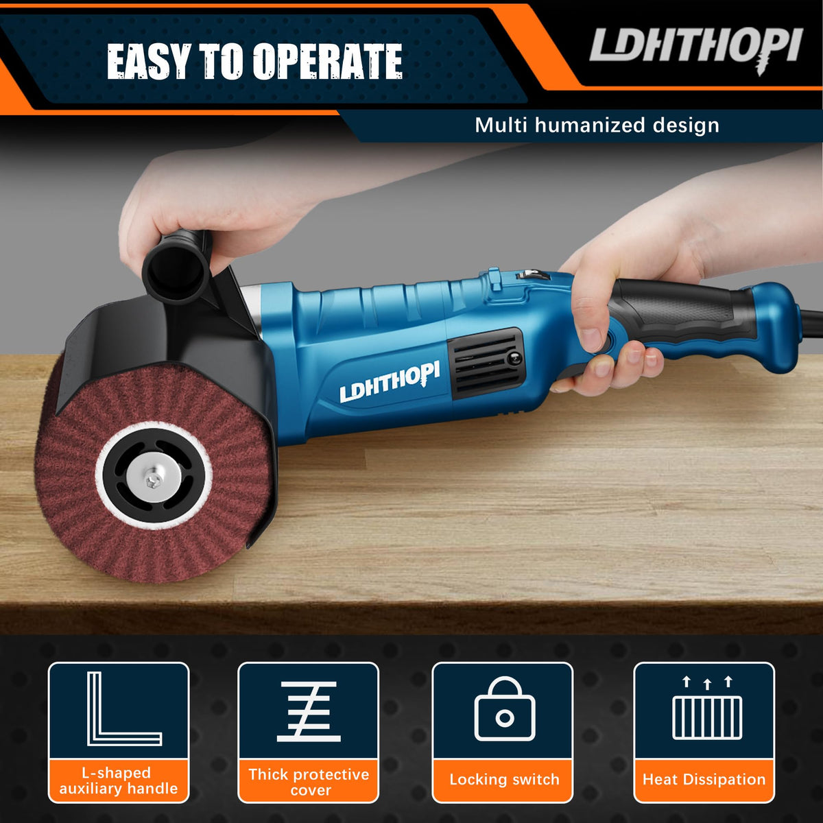 LDHTHOPI 1800W 버니싱 폴리싱 머신 스테인리스 비철금속 750-3100RPM 4번 사진
