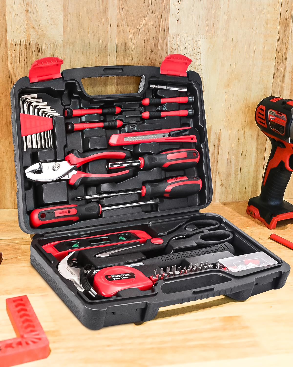 KingTool 가정용 수리 공구 세트 325Pcs 1/4인치 3/8인치 소켓 렌치 줄자 플라이어 4번 사진