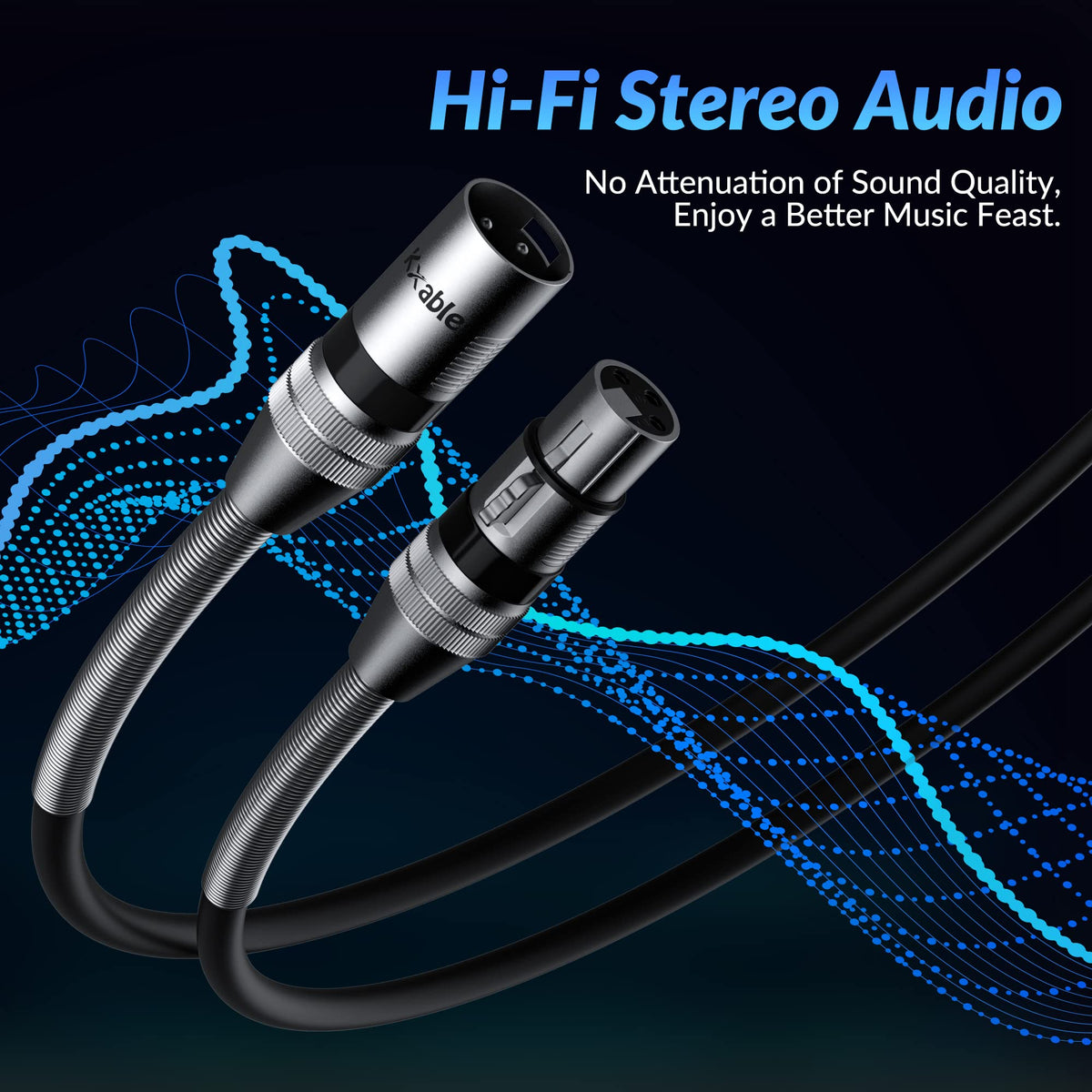 Kxable XLR 마이크 케이블 22AWG 순동선 고밀도 구리 브레이드 차폐 5번 사진