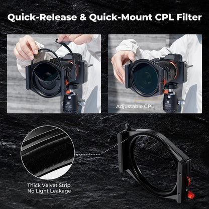K&F CONCEPT 직각자 필터 홀더 시스템 키트 X PRO 95mm 원형 편광 ND1000 ND8 ND64 카메라 렌즈 필터 어댑터 링 wi 3번 사진