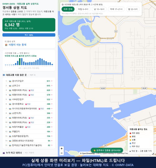 인터랙티브 지도 미리보기(실제 상품은 클릭형 HTML)