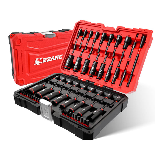 EZARC 마그네틱 임팩트 너트 드라이버 비트 세트 55PCS 미터법 SAE 1/4" 육각 생크 1번 사진