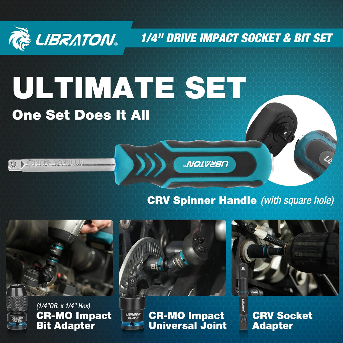 LIBRATON 임팩트 소켓 세트 SAE & Metric 4번 사진