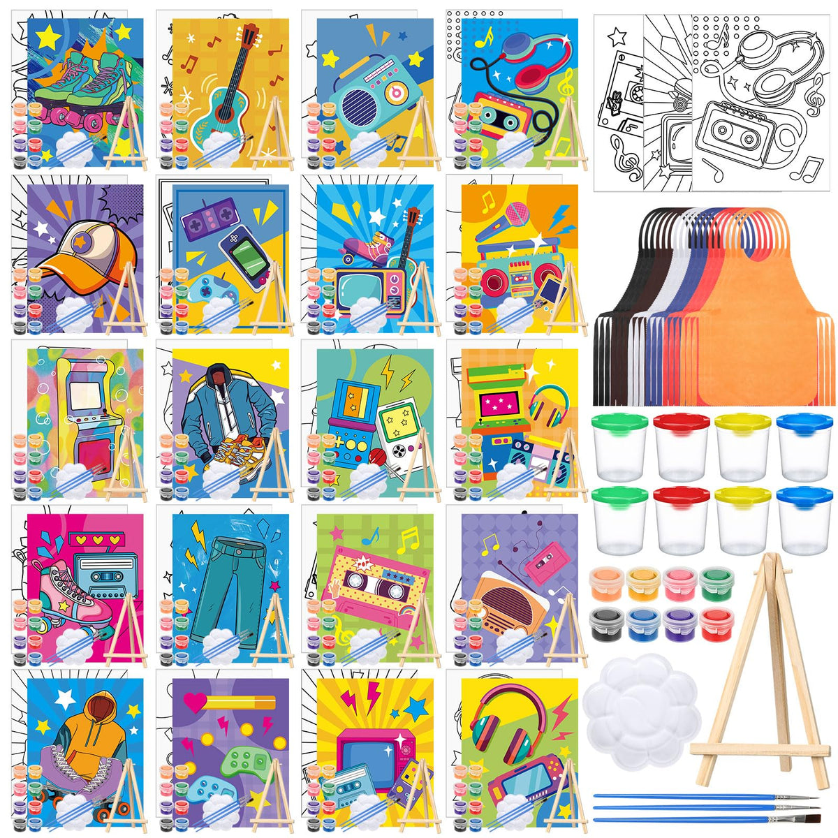 Sherr 프리드로잉 캔버스 페인팅 키트 140pcs 20세트