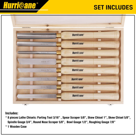 HURRICANE 목공 선반 끌 세트 HSS 8pc 우드워킹 라더 툴 2번 사진