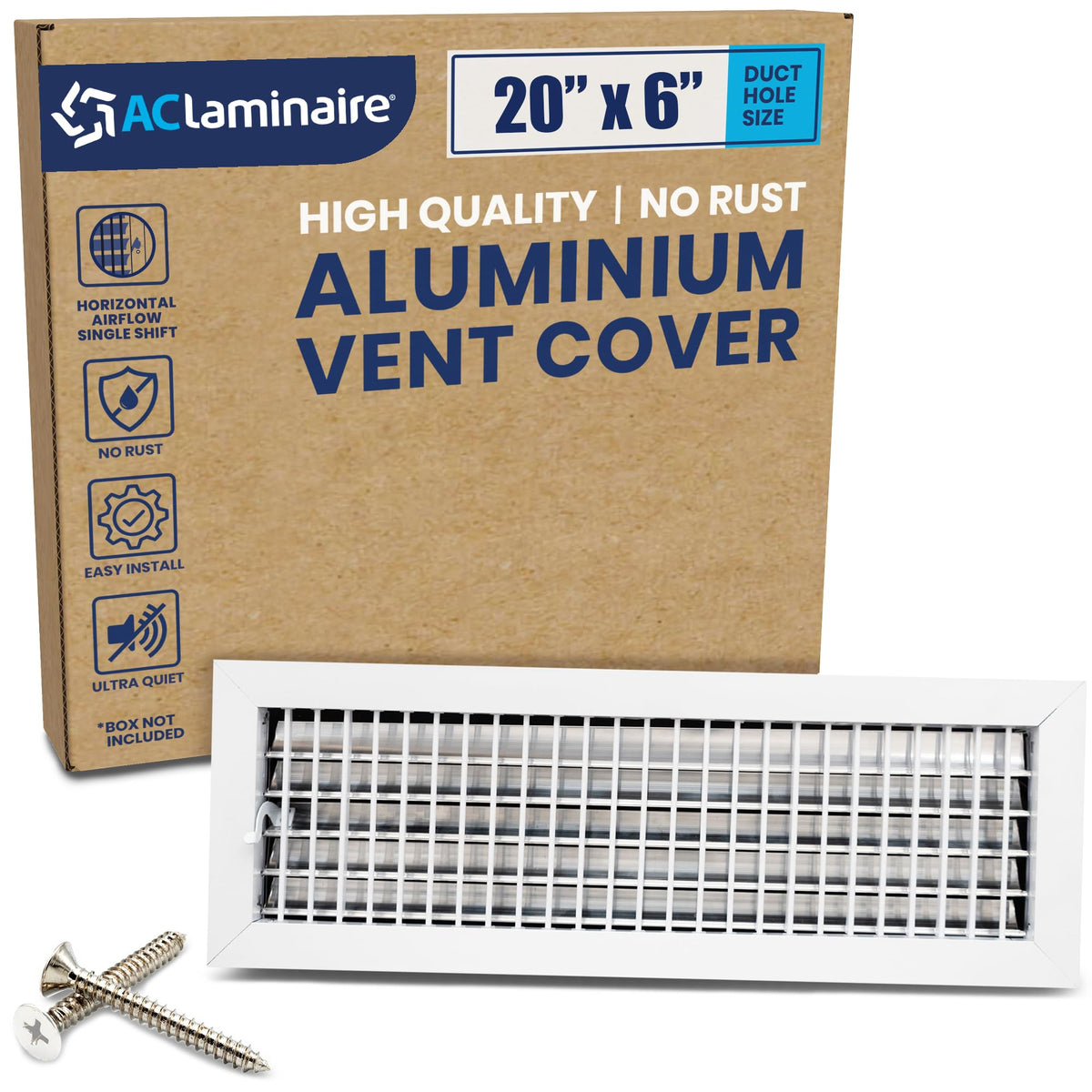 ACLAMINAIRE 알루미늄 싱글 디플렉션 조절식 에어 서플라이 레지스터 덕트 홀 장식 환기구 커버