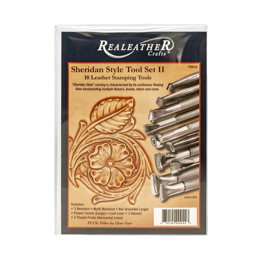 Realeather Sheridan Style Stamp Set II 가죽 공예용 크롬 도금 스탬프 10종 세트 1번 사진