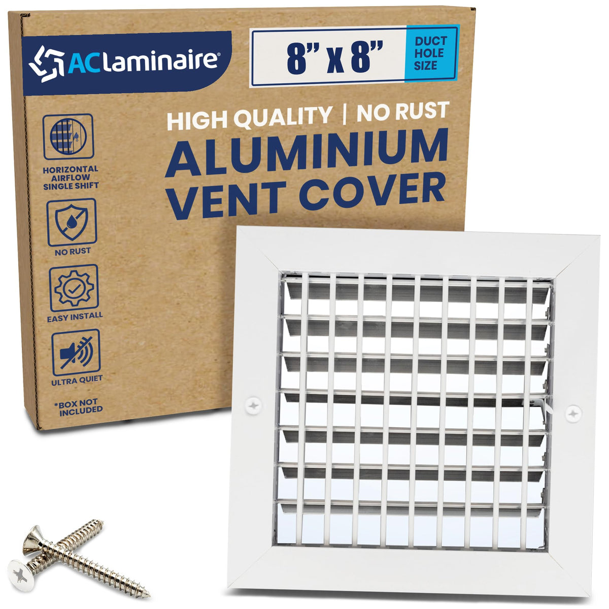 ACLAMINAIRE 알루미늄 싱글 디플렉션 조절식 에어 서플라이 레지스터 덕트 홀 장식 환기구 커버 14번 사진