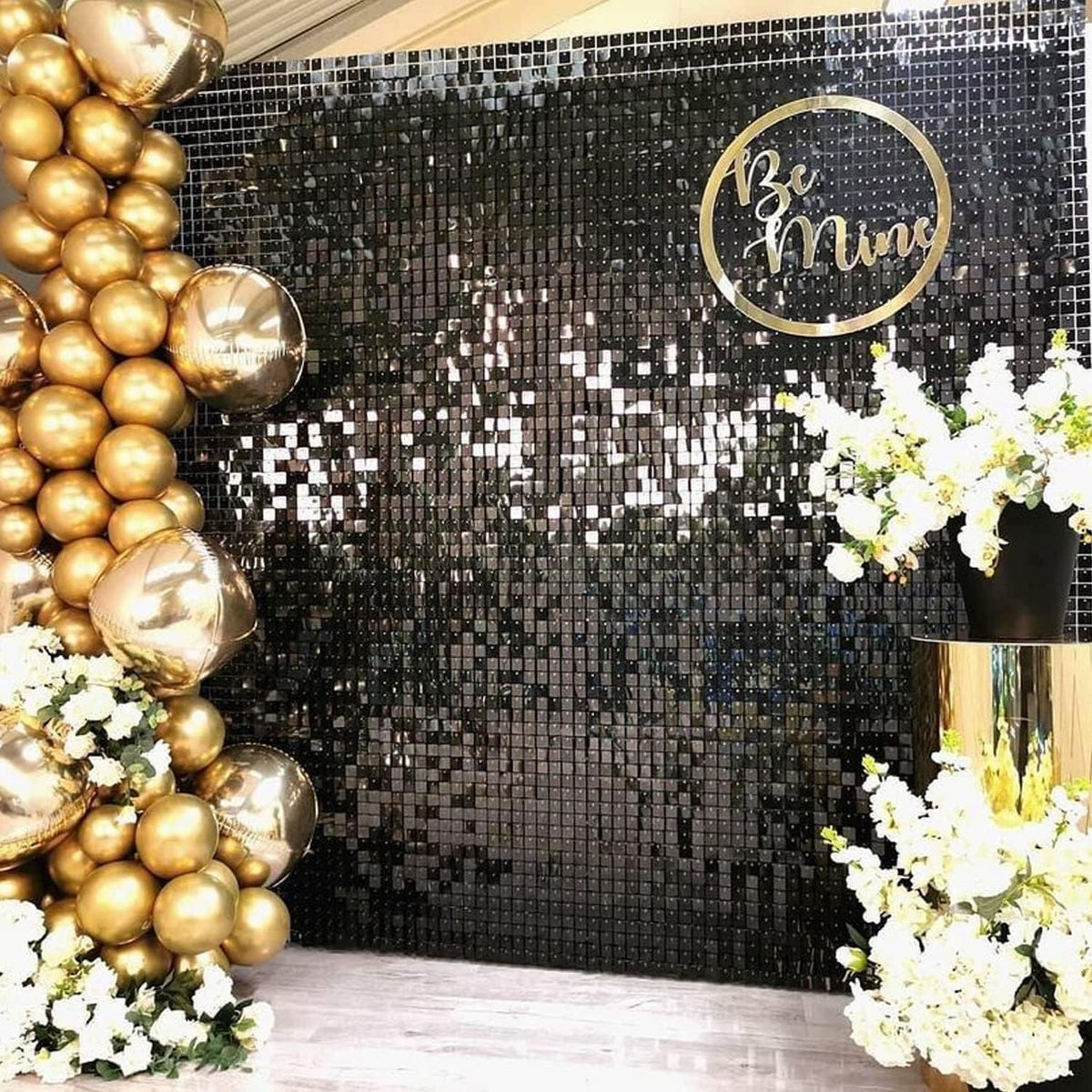 COKAOBE 스튜디오 배경 블랙 반짝이 벽 배경 세트 30x30cm 24장 LiteGrid 6번 사진
