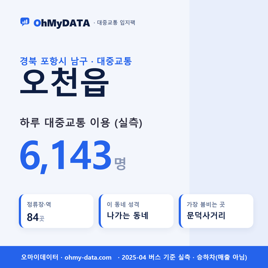 오천읍 대중교통 입지팩 표지