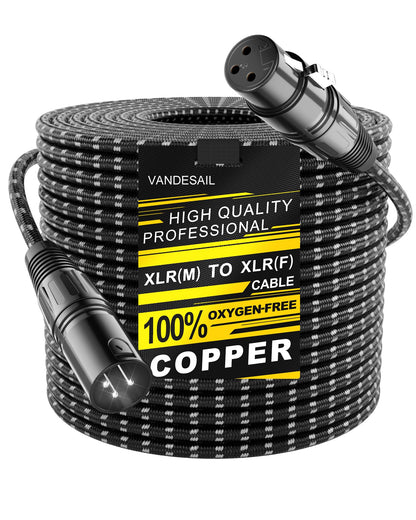 VANDESAIL XLR 마이크 케이블 25 FT 24AWG 산소무함유 구리 이중 차폐 나일론 브레이드 18번 사진