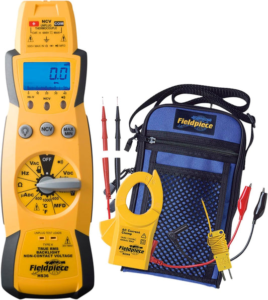Fieldpiece HS33 HVAC/R용 확장형 수동 레인지 멀티미터 400A 클램프 K-타입 열전대 1번 사진