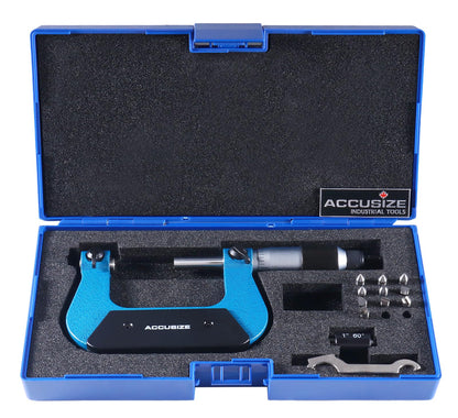Accusize Industrial Tools 나사산 마이크로미터 0.0001" 0-1인치 1-2인치 5-6인치 10번 사진