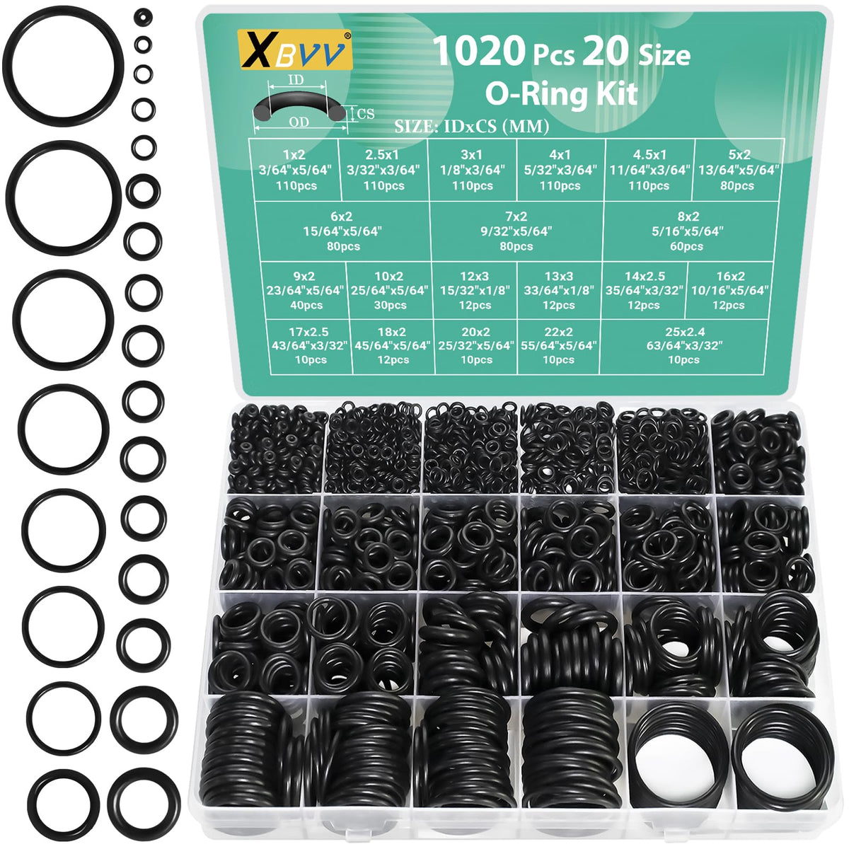 XBVV 미터법 O링 407피스 세트 75A 15번 사진