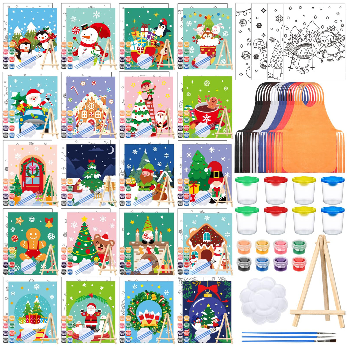 Sherr 프리드로잉 캔버스 페인팅 키트 140pcs 20세트