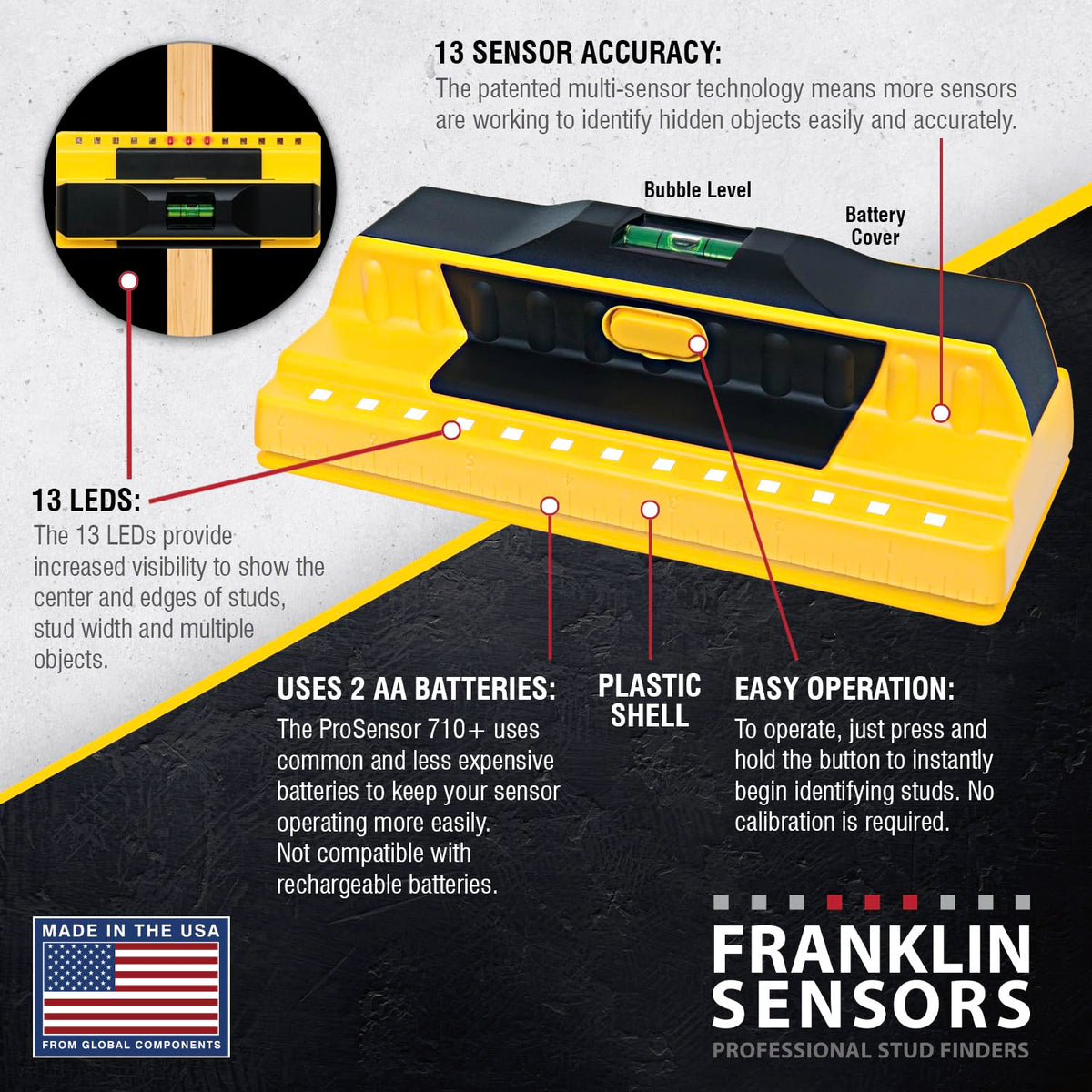 Franklin Sensors ProSensor 710+ 스터드 파인더 벽체 탐지기 4번 사진
