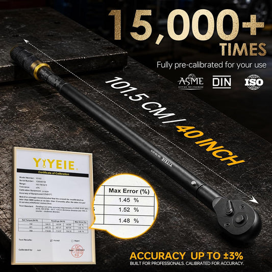 YIYEIE 3/4인치 드라이브 클릭 토크 렌치 세트 3개 100-700 FT-LB/136-949 Nm 2번 사진