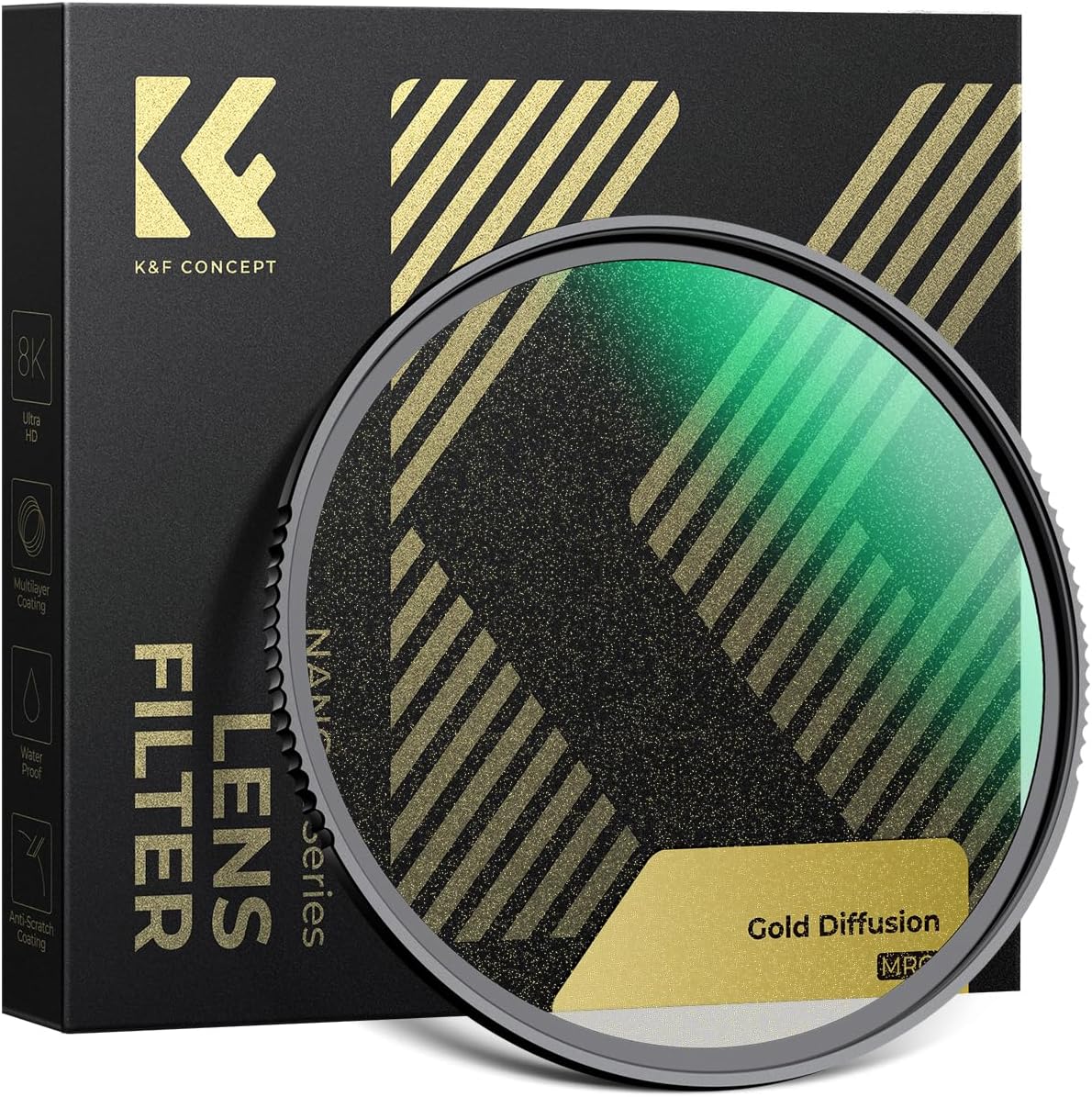 K&F CONCEPT 골든 디퓨전 미스트 필터 49mm 28중 코팅 AGC 유리 1번 사진