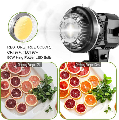 GVM 80W LED 사진 스튜디오 조명 키트 Bowen 마운트 5600K 3번 사진