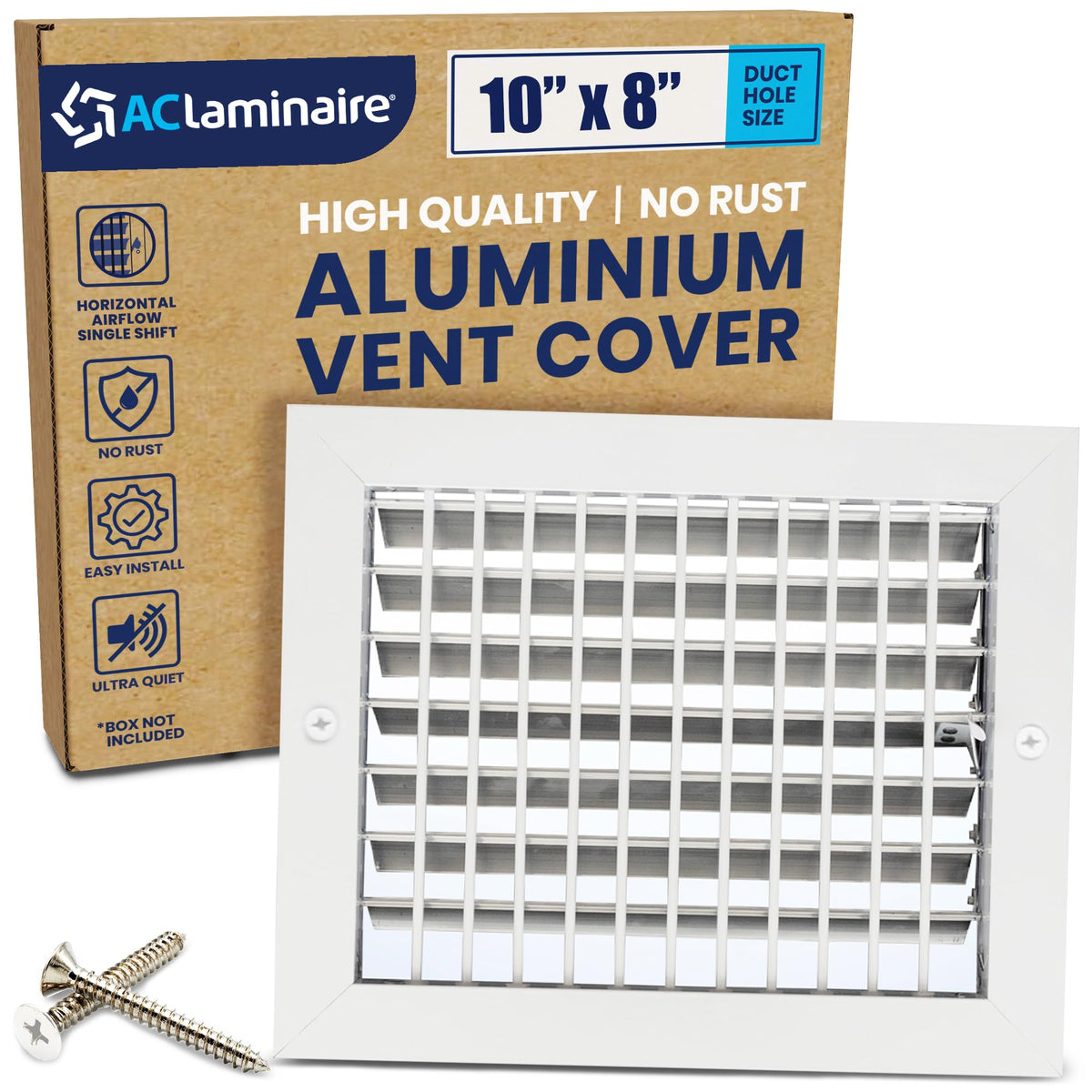 ACLAMINAIRE 알루미늄 싱글 디플렉션 조절식 에어 서플라이 레지스터 덕트 홀 장식 환기구 커버 17번 사진