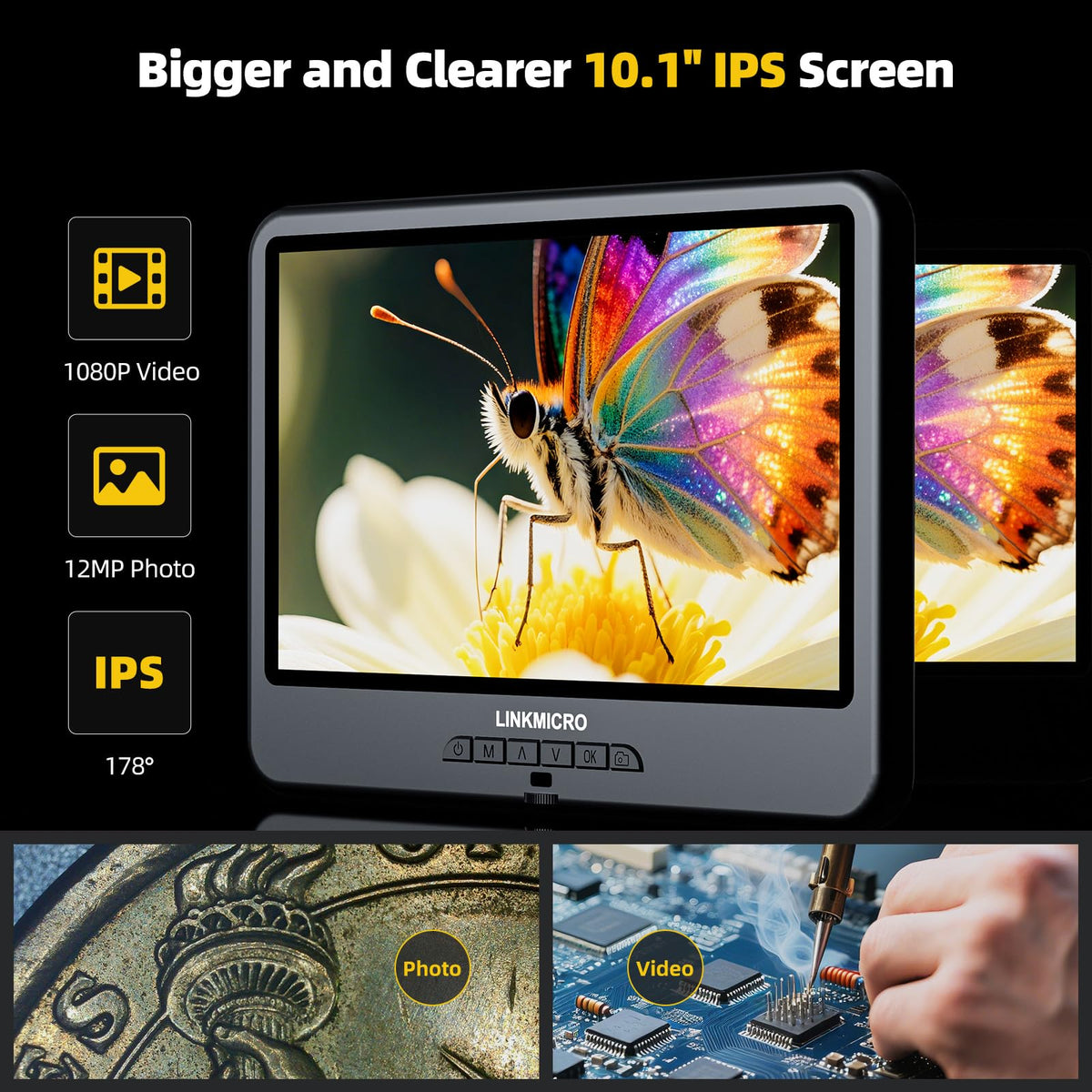 LINKMICRO 10.1인치 LCD 동전 오류 코인 디지털 현미경 7번 사진