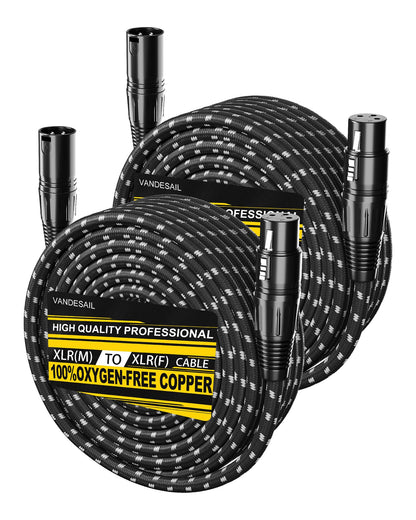VANDESAIL XLR 마이크 케이블 25 FT 24AWG 산소무함유 구리 이중 차폐 나일론 브레이드 14번 사진