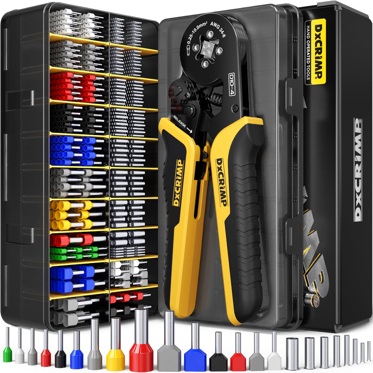 DXCRIMP 육각 페룰 압착기 세트 AWG 24-4 760pcs 11종 13번 사진